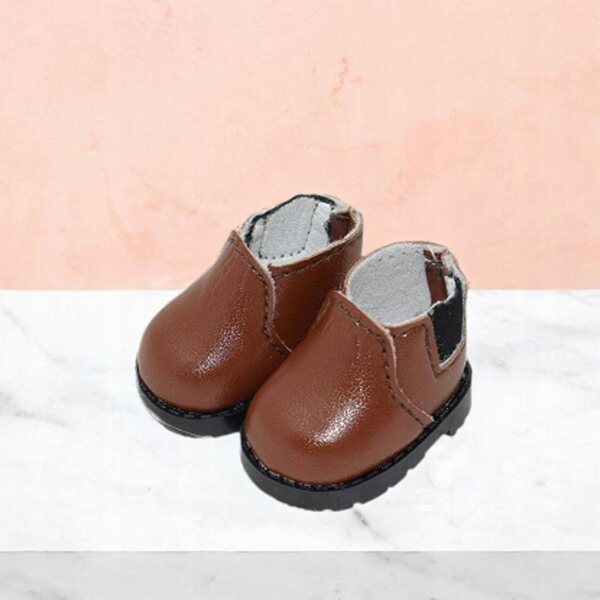 Coppia di scarpe in pelle PU per bambole 17 cm, stile comodo e decorativo