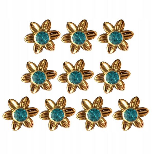 10 Niti Flower-Kunststoffe für Kleidung, Schuhe und Taschen, 19 mm, Grün
