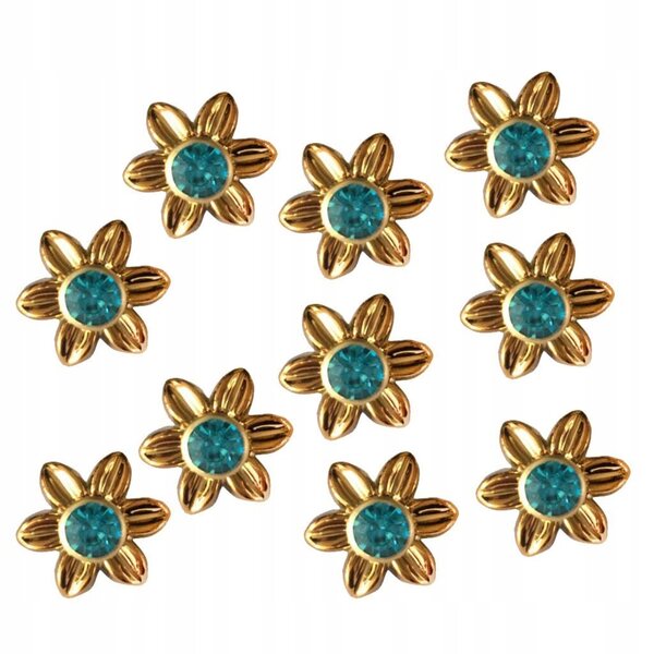 10 Niti Flower-Kunststoffe für Kleidung, Schuhe und Taschen, 19 mm, Grün