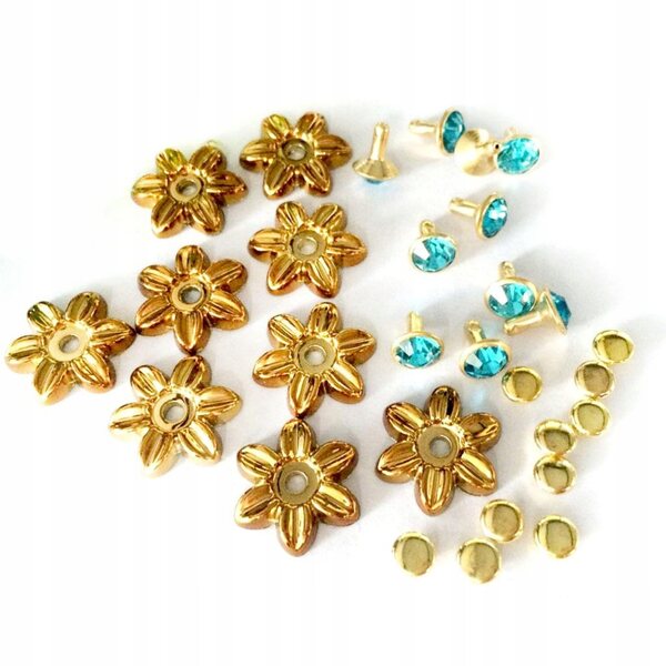 10 Niti Flower-Kunststoffe für Kleidung, Schuhe und Taschen, 19 mm, Grün