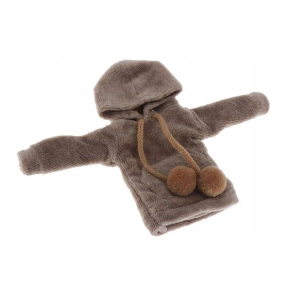 Bluse mit brauner Kapuze für 1/6 BJD Puppen, handgefertigte Kleidung