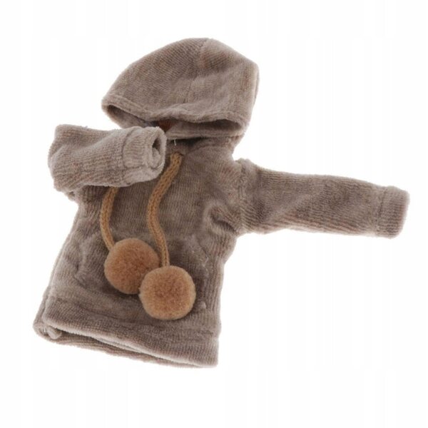 Bluse mit brauner Kapuze für 1/6 BJD Puppen, handgefertigte Kleidung