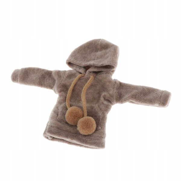Bluse mit brauner Kapuze für 1/6 BJD Puppen, handgefertigte Kleidung