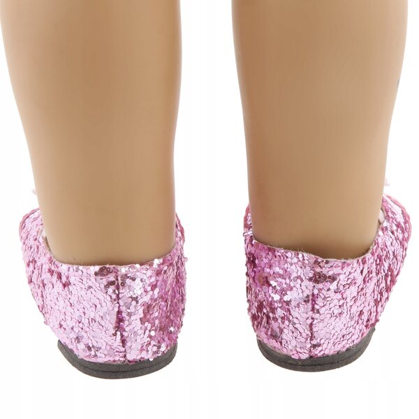 Scarpe rosa con fiocco per bambole da 18 pollici – accessori moda eleganti