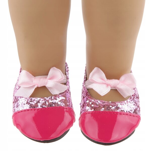 Scarpe rosa con fiocco per bambole da 18 pollici – accessori moda eleganti
