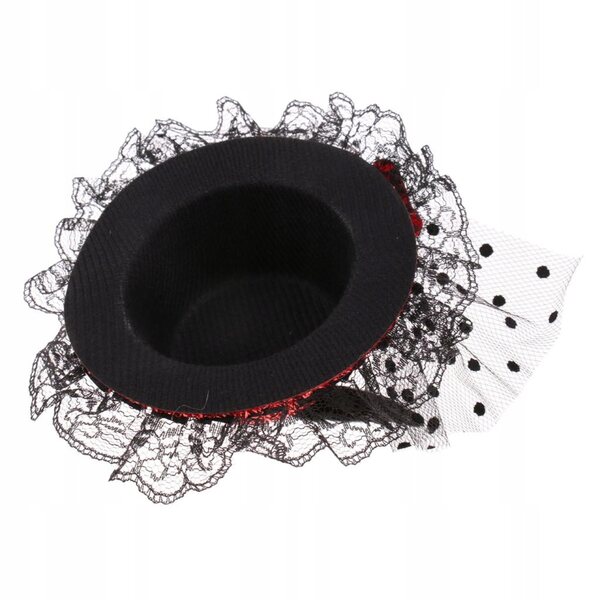 Cappello Filato Elegante Classico per Bambole 1/3 BJD SD YOSD MSD Rosso e Nero