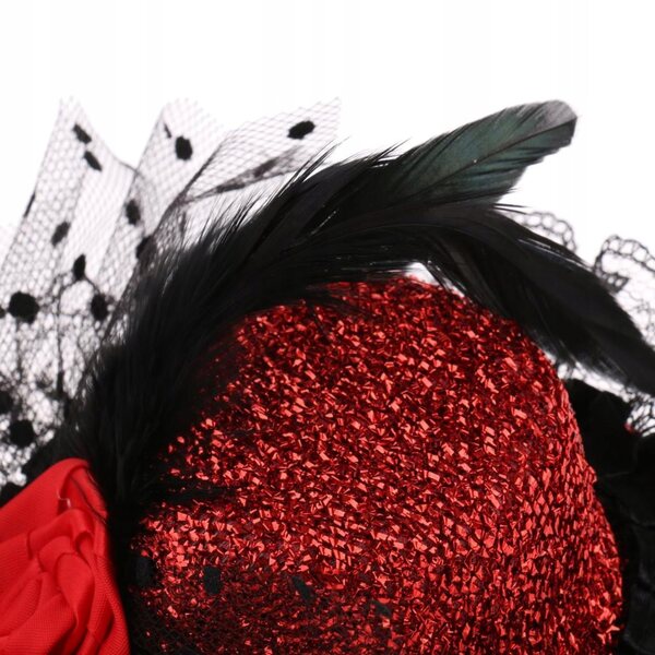 Cappello Filato Elegante Classico per Bambole 1/3 BJD SD YOSD MSD Rosso e Nero