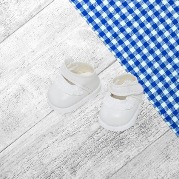 Scarpe Miniature per Bambole 17 cm in PU Bianche - Accessorio Decorativo ed Educativo