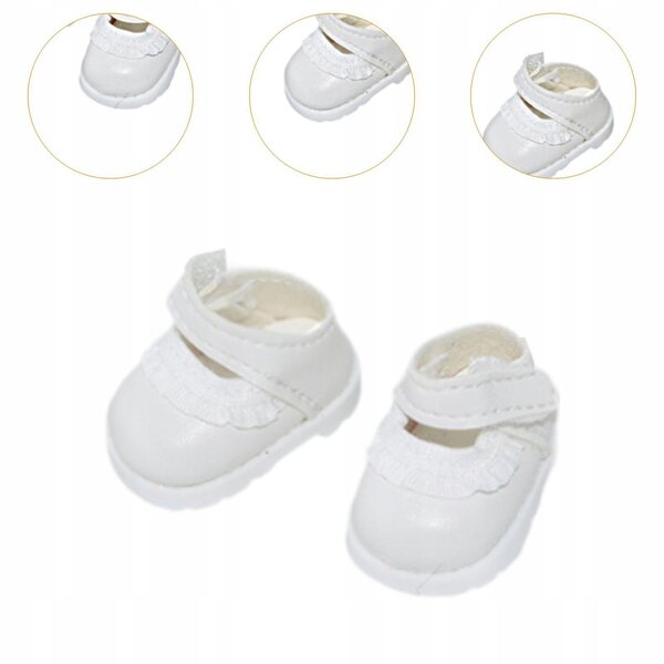 Scarpe Miniature per Bambole 17 cm in PU Bianche - Accessorio Decorativo ed Educativo