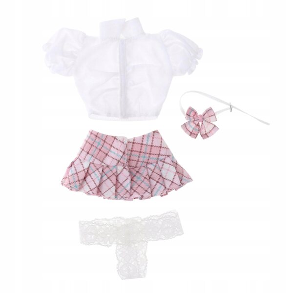 1/6 weibliches Militärkleid für 12-Zoll-Puppen mit Faltenrock und rosa Schleife