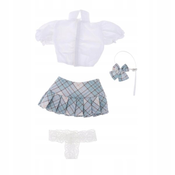 Costume 1/6 femminile da soldato per bambola 12 pollici con gonna plissettata blu