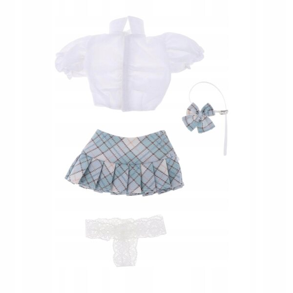 Costume 1/6 femminile da soldato per bambola 12 pollici con gonna plissettata blu