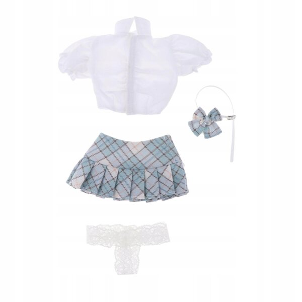 Costume 1/6 femminile da soldato per bambola 12 pollici con gonna plissettata blu