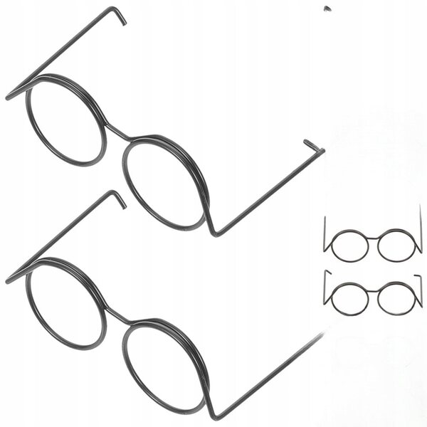 Mini Occhiali in Metallo per Bambole 20 Pezzi Nero - Accessori Decorativi e Giochi