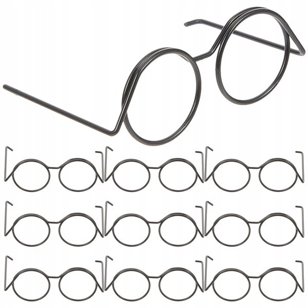 Mini Occhiali in Metallo per Bambole 20 Pezzi Nero - Accessori Decorativi e Giochi