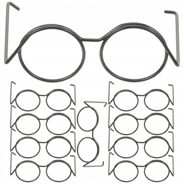 Mini Occhiali in Metallo per Bambole 20 Pezzi Nero - Accessori Decorativi e Giochi