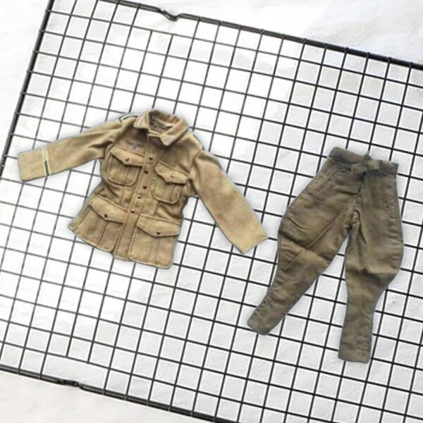 Komplettes Militärbekleidungsset im Maßstab 1:6 mit strapazierfähiger Hose und Jacke