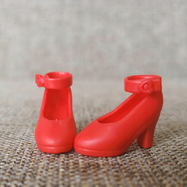Scarpe in plastica con tacco alto per bambole 1/6 Blythe Licca Momoko Azone Rosse