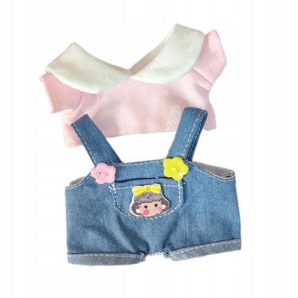 Komplettes rosa Mini-15-cm-Puppen-Outfit aus weichem und leicht zu reinigendem Stoff