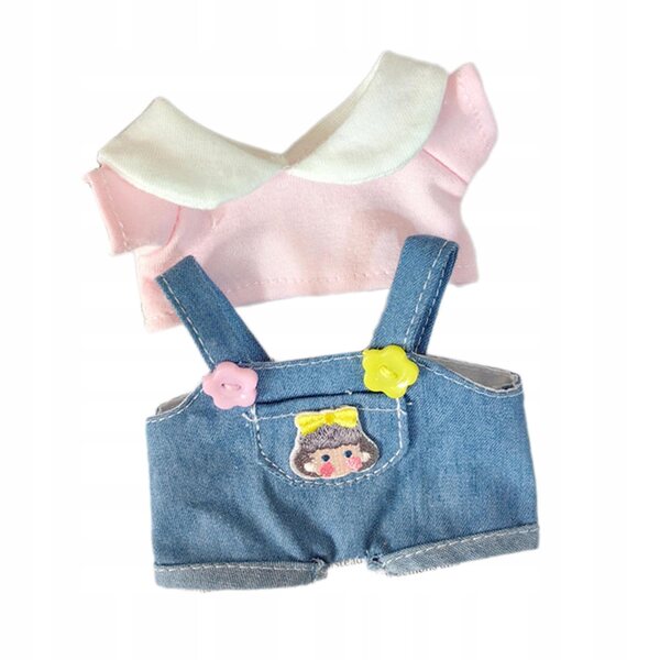 Komplettes rosa Mini-15-cm-Puppen-Outfit aus weichem und leicht zu reinigendem Stoff