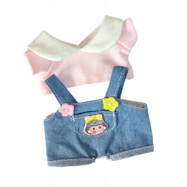 Komplettes rosa Mini-15-cm-Puppen-Outfit aus weichem und leicht zu reinigendem Stoff