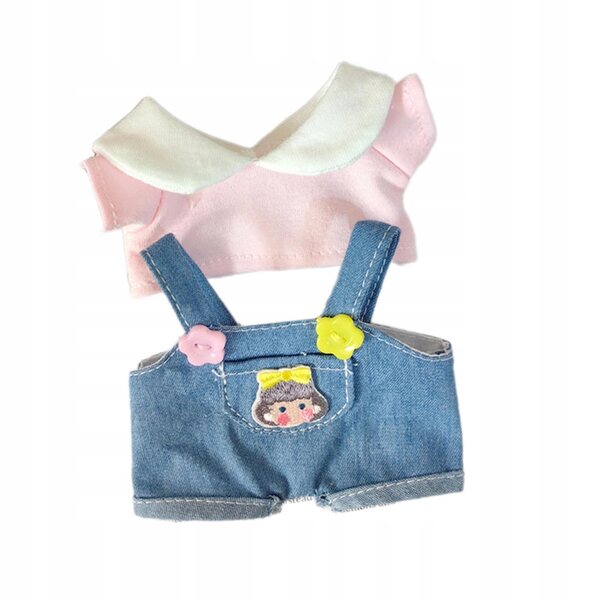Komplettes rosa Mini-15-cm-Puppen-Outfit aus weichem und leicht zu reinigendem Stoff