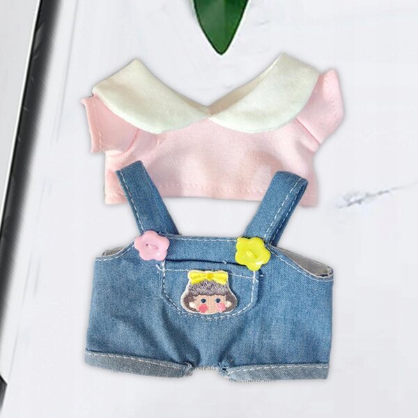 Komplettes rosa Mini-15-cm-Puppen-Outfit aus weichem und leicht zu reinigendem Stoff