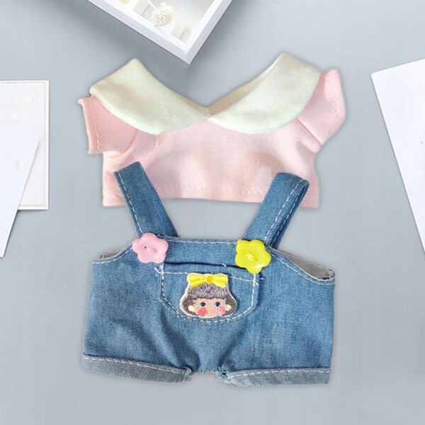 Komplettes rosa Mini-15-cm-Puppen-Outfit aus weichem und leicht zu reinigendem Stoff