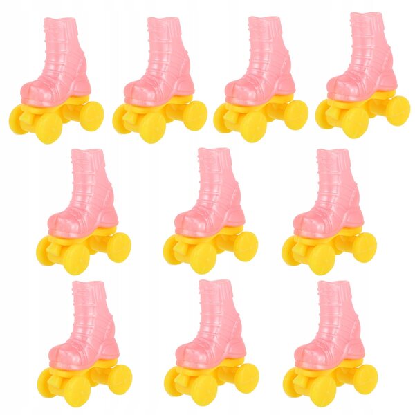 10 Paar rosa Mini-Rollschuhe für Puppen – dekorative Accessoires