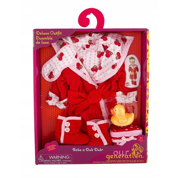 Our Generation Set Abbigliamento Deluxe con Accappatoio e Pantofole per Bambole 46cm