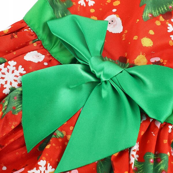 Hundekleid mit Weihnachtsbaum- und Schneeflockenmuster, Polyester