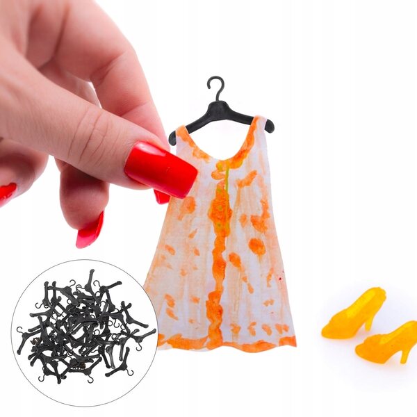 Set 50 appendini in plastica per vestiti bambole, robusti e leggeri