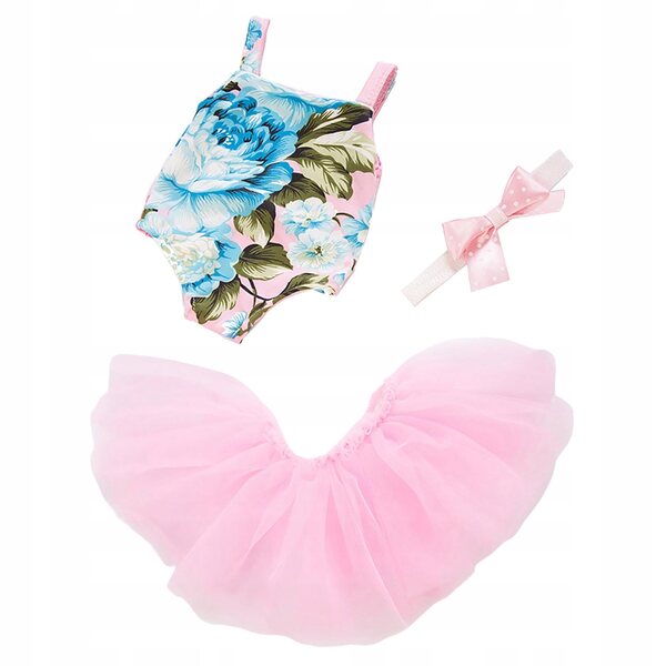 Lässiges Party-Mini-Tutu-Kleid für 18-Zoll-Puppen, ärmelloses Oberteil und Stirnband