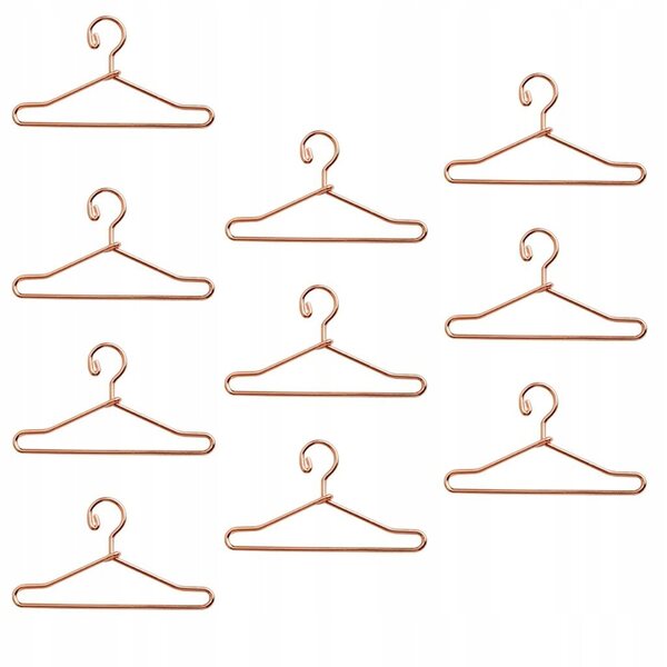 Set 10 appendini in metallo rosa oro per abiti bambole 150mm per accessori e vestiti