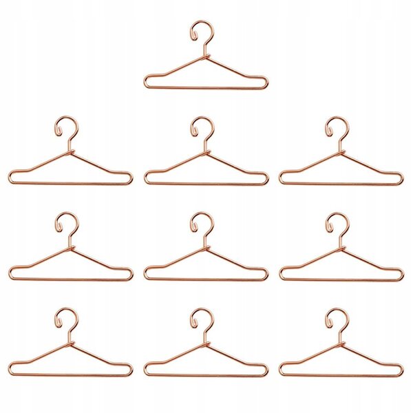 Set 10 appendini in metallo rosa oro per abiti bambole 150mm per accessori e vestiti