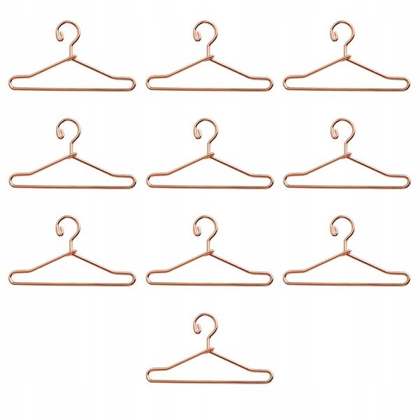 Set 10 appendini in metallo rosa oro per abiti bambole 150mm per accessori e vestiti