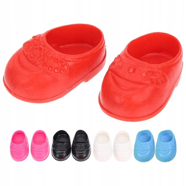 Set 5 Paia Mini Scarpe Bambola Decorazione Casa in Plastica Multicolore