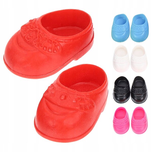 Set 5 Paia Mini Scarpe Bambola Decorazione Casa in Plastica Multicolore