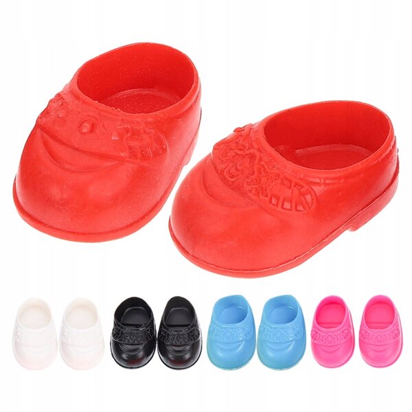 Set 5 Paia Mini Scarpe Bambola Decorazione Casa in Plastica Multicolore