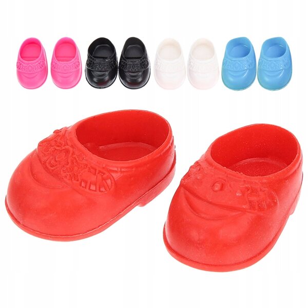 Set 5 Paia Mini Scarpe Bambola Decorazione Casa in Plastica Multicolore