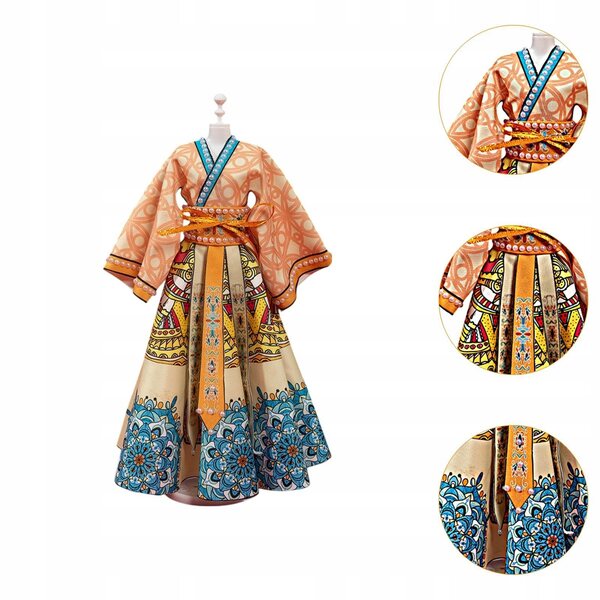 Chinesisches traditionelles Kleid für Prinzessinnenpuppen, DIY-Set für kreatives Spielen
