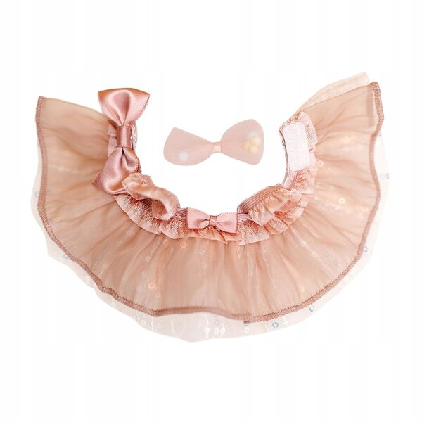 Rosa Kleid für 17-cm-Puppen mit Kopfschmuck: ein Set modischer Kleidung