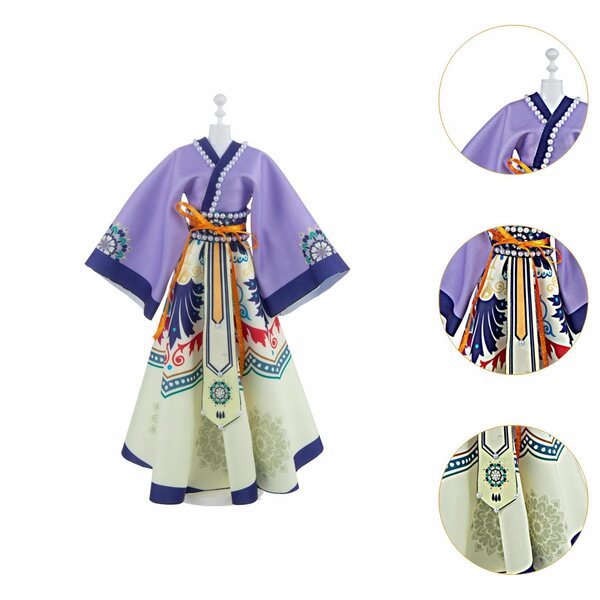 Vestito tradizionale cinese per bambole stile principessa DIY formato A4