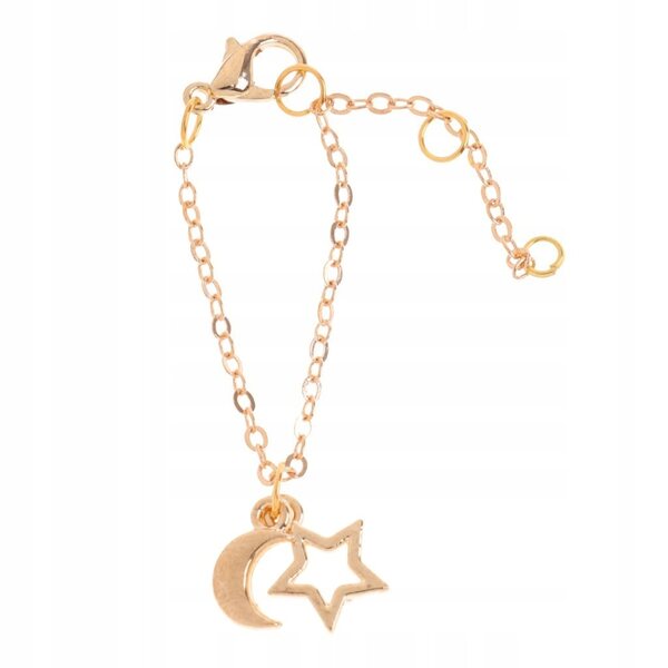Collana moda per bambole Blythe 1/6 con motivo luna e stelle su metallo e flanella