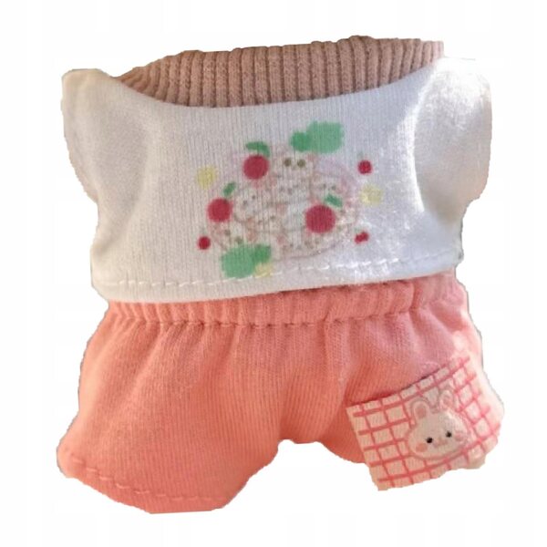Set abbigliamento rosso per bambole 17 cm, maglietta e pantaloni morbidi
