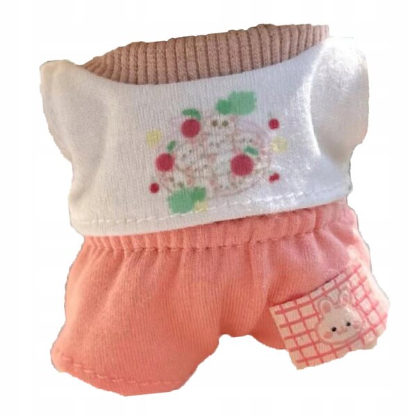 Set abbigliamento rosso per bambole 17 cm, maglietta e pantaloni morbidi