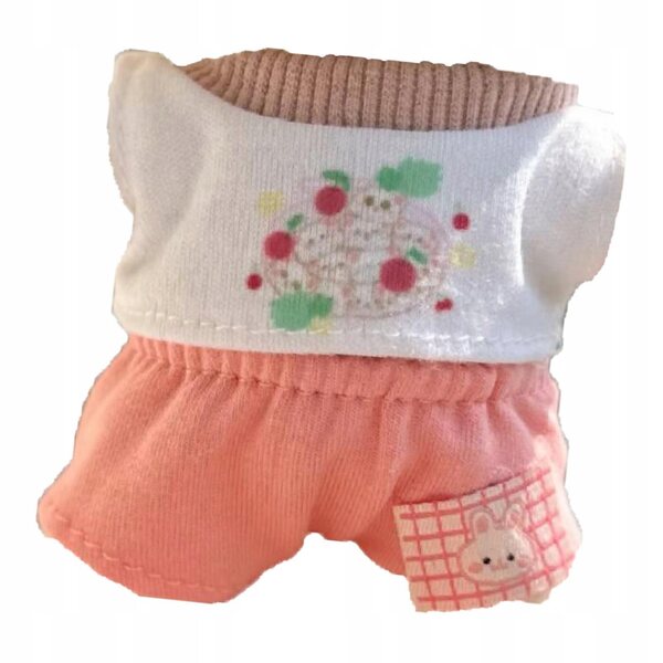 Set abbigliamento rosso per bambole 17 cm, maglietta e pantaloni morbidi