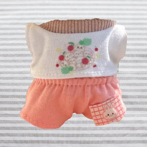 Set abbigliamento rosso per bambole 17 cm, maglietta e pantaloni morbidi