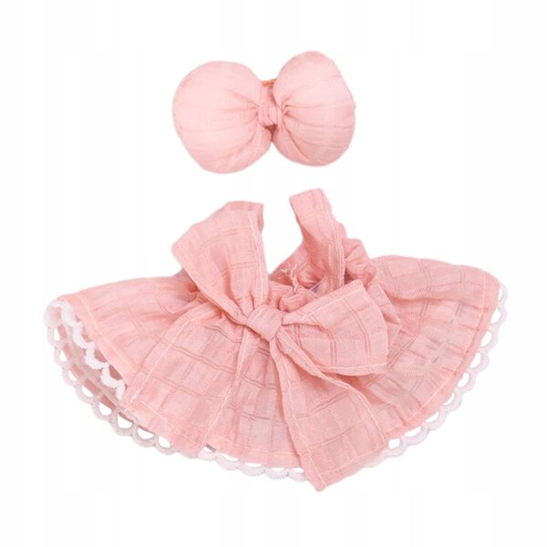 15cm Sukienka dla lalek Photo Prop Fashion Cute Doll Clothes for Party Kids różowa