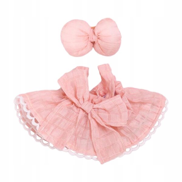 15cm Sukienka dla lalek Photo Prop Fashion Cute Doll Clothes for Party Kids różowa